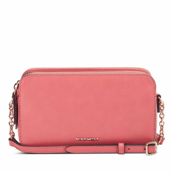 Nine West Penny Double Zip Pink Shoulder Bag | Ireland 29W72-6R14